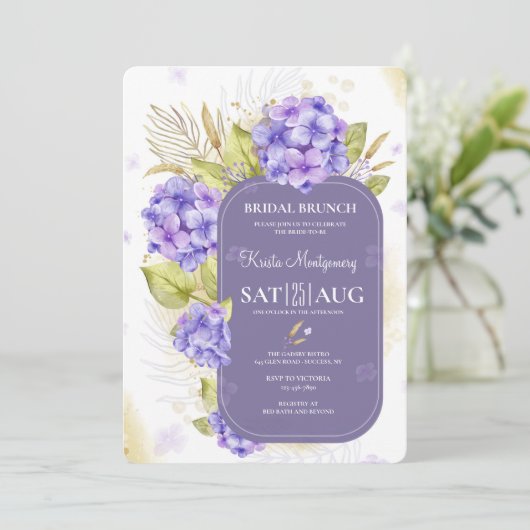 Invitation Jolie Hydrangea (Debout devant)