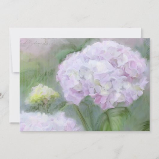 Invitation Jolie Hydrangea Jardin Fleurs Script Typographie (Dos)