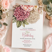 Invitation Jolie Hydrangea Rose 25e Anniversaire