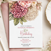 Invitation Jolie Hydrangea Rose 30e Anniversaire
