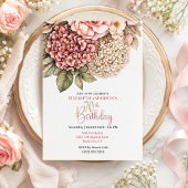 Invitation Jolie Hydrangea Rose 70e Anniversaire
