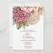 Invitation Jolie Hydrangea Rose 90e Anniversaire (Devant)