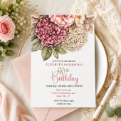 Invitation Jolie Hydrangea Rose 90e Anniversaire