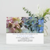 Invitation Jolie Hydrangeas Floral Anniversaire Fête Invitati (Debout devant)