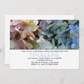 Invitation Jolie Hydrangeas Floral Anniversaire Fête Invitati (Devant / Derrière)