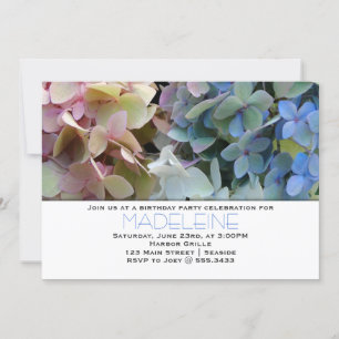 Invitation Jolie Hydrangeas Floral Anniversaire Fête Invitati