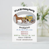 Invitation Jolie illustration de cheval et de calèche royale (Debout devant)