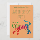 Invitation Jolie illustration de tigre de jungle garçon fête (Devant)
