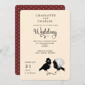 Invitation Jolie Inséparable Mariée Et Groom Élégante Invitat (Devant / Derrière)