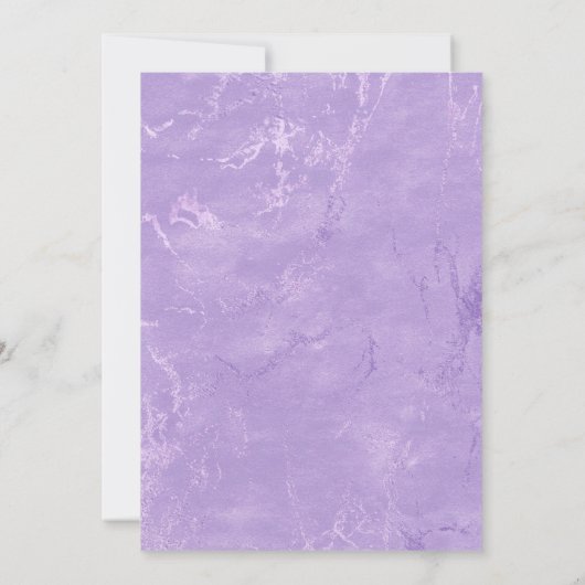 Invitation Jolie iridescen lilas violet faux parties scintill (Dos)