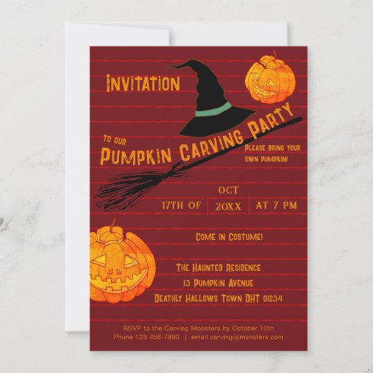 Invitation Jolie Jack-o'-Lantern & Costume Party (Devant)