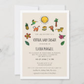 Invitation Jolie jungle tropicale Baby shower virtuel (Devant)