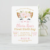 Invitation JOLIE KITTY Fille Chat Anniversaire (Debout devant)
