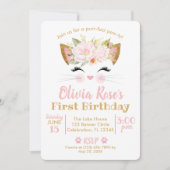 Invitation JOLIE KITTY Fille Chat Anniversaire (Devant)