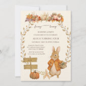 Invitation Jolie Lapin Automne Anniversaire (Devant)