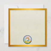 Invitation Jolie Lapin de Pâques et joyeux Fleurs de Printemp (Dos)