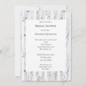 Invitation Jolie Lavande blanc Fête des mariées à rayures flo (Devant)
