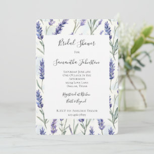 Invitation Jolie Lavande blanche Lavande Fête des mariées flo