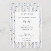 Invitation Jolie Lavande Lilac Blanc Flore (Devant / Derrière)