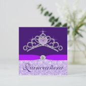Invitation Jolie Lavande Purple Quincenera (Debout devant)