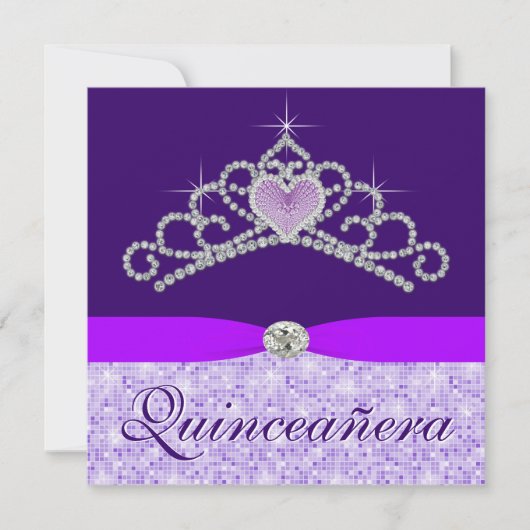 Invitation Jolie Lavande Purple Quincenera (Devant)