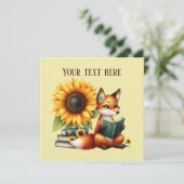 Invitation Jolie lecture fox livre ou club party (Debout devant)