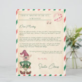 Invitation Jolie lettre officielle du père noël pôle nord vin (Debout devant)