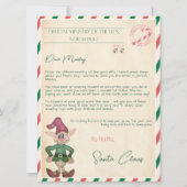 Invitation Jolie lettre officielle du père noël pôle nord vin (Devant)