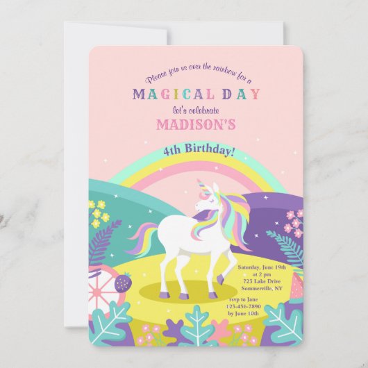 Invitation Jolie Licorne (Devant)