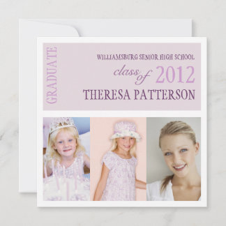 Invitation Jolie Lilac Purple Photo Collage Party