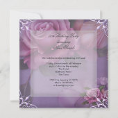 Invitation Jolie Lilac Rose rose rose fête d'anniversaire (Dos)