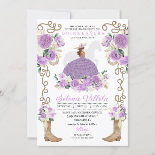 Invitation Jolie Lilac Western Mariachi Princess Quinceañera