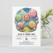 Invitation Jolie Lollipop Anniversaire (Debout devant)