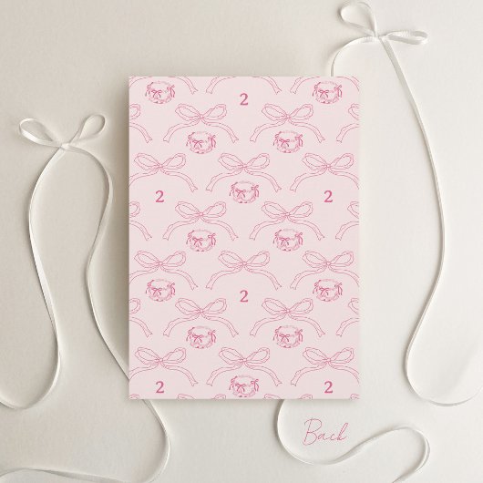 Invitation Jolie main moderne tiré Bow Rose Girl 2e anniversa