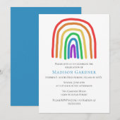 Invitation Jolie main tiré Rainbow High School Graduation (Devant / Derrière)