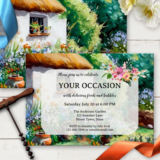 Invitation Jolie maison de jardin d'été