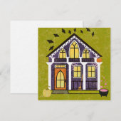 Invitation Jolie maison de sorcière hantée pour Halloween (Devant / Derrière)