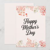 Invitation Jolie maman florale Printable Happable Mothers Day (Devant / Derrière)