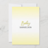 Invitation Jolie maman JAUNE Eléphant & Baby shower (Dos)