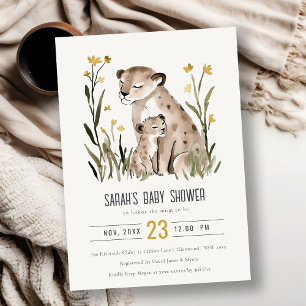 Invitation Jolie Maman Rustique et Foliage de Bébé Tigre Show