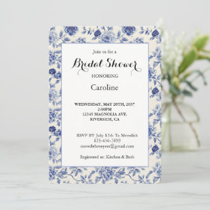Invitation Jolie Mariage Fleurs Bleues