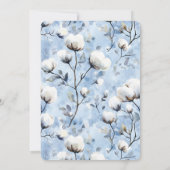 Invitation Jolie mariage floral blanc bleu clair (Dos)