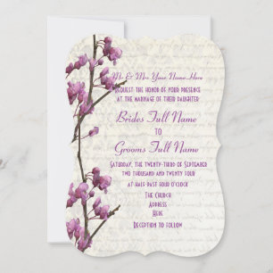 Invitation Jolie mariage mauve féminine