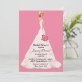 Invitation Jolie mariée Fête des mariées rose (Debout devant)