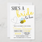 Invitation Jolie mariée jaune à Fête des mariées d'abeilles (Devant)