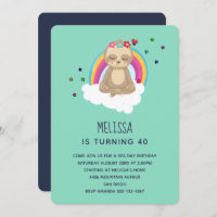 Jolie méditer la Sloth sur un nuage fête d'anniver