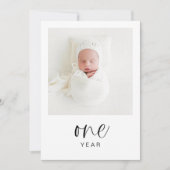 Invitation JOLIE Moderne 1er Anniversaire Jalon Bannière phot (Devant)