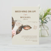 Invitation Jolie Moo-ving sur Up Boy Anniversaire Fête Invita (Debout devant)