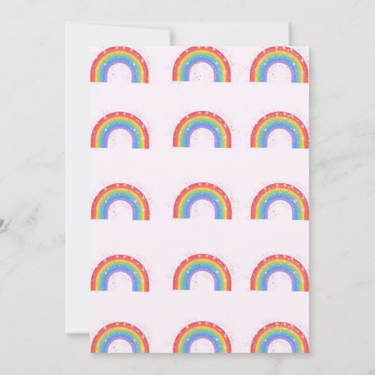 Invitation Jolie Parties scintillant arc-en-ciel étoile fête (Dos)