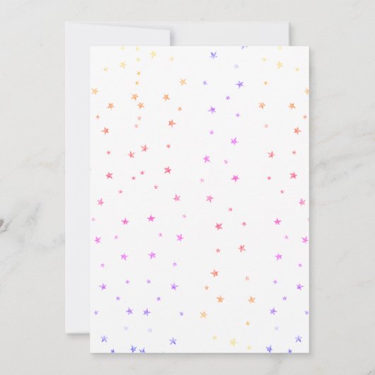Invitation Jolie Parties scintillant arc-en-ciel étoile scint (Dos)